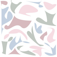 Abstract pattern on a white background in a soft  natural colours. Vector illustration may use for ceramic tiles, wallpaper, linoleum, textiles, wrapping paper, web page, kids graphic