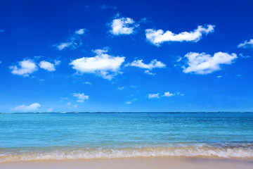 Fototapeta na wymiar Beautiful caribbean sea and blue sky . Nature background.