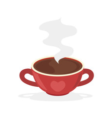 red coffee hot cup vector illustration