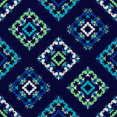 Paisley ornament. Polka dots. Ikat. Traditional ornament. Vector illustration for web design or print.