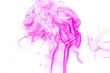 Purple smoke on white background