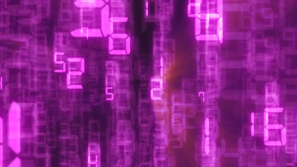 Abstract binary background, number streams, matrix effect.