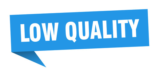 low quality speech bubble. low quality ribbon sign. low quality banner