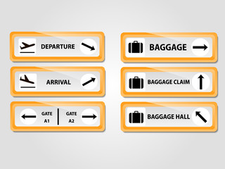 Volume icon or sign pointers for navigation in airport. Professional graphic vector illustration optimized for large anв small size. isolated on white background.