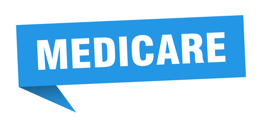 medicare speech bubble. medicare ribbon sign. medicare banner