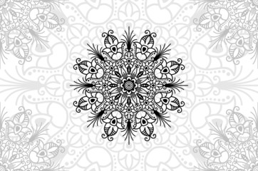 Flower Mandala. Vintage decorative elements. Oriental pattern, vector illustration.