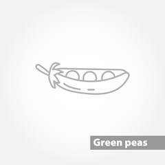 Pea vector line icon on white background