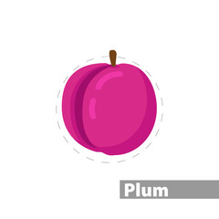 plum vector flat illustration icon