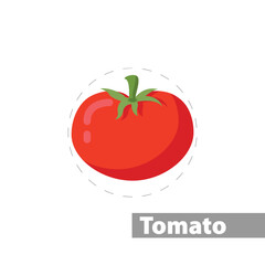 red tomato vector flat illustration icon