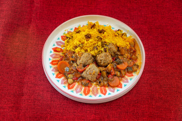 Moroccan beef kefta meatballs meatball and semolina