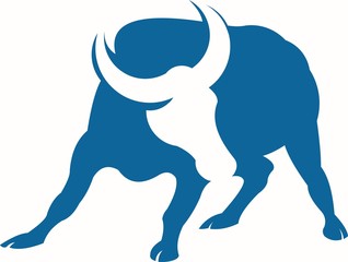 logo design negative space buffalo or bull