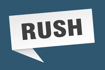 rush speech bubble. rush ribbon sign. rush banner