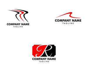Set of Initial Letter R Logo Template Design