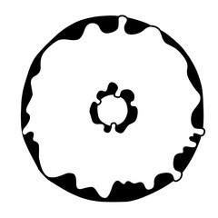 black icon of a donut with sugar 