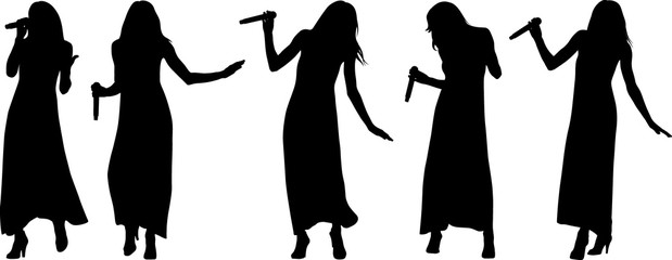 singing woman with microphone 