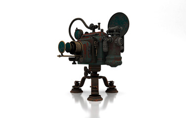 Steampunk camera, science fiction, 3d rendering, 3d illustration