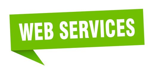 web services speech bubble. web services ribbon sign. web services banner