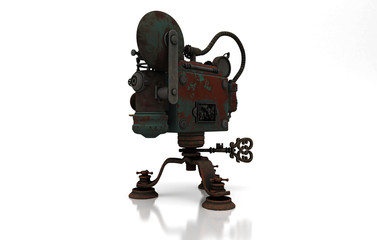Steampunk camera, science fiction, 3d rendering, 3d illustration