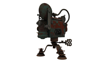 Steampunk camera, science fiction, 3d rendering, 3d illustration