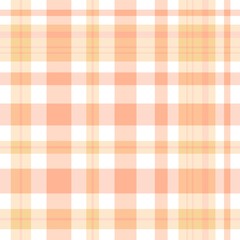 Seamless pattern in amazing white, yellow and light orange colors for plaid, fabric, textile, clothes, tablecloth and other things. Vector image.