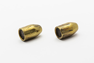 Two forensics ballistics rifling marks on bullet also known as land impressions and groove...