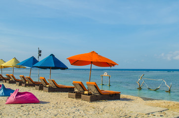 Sun loungers on the beach