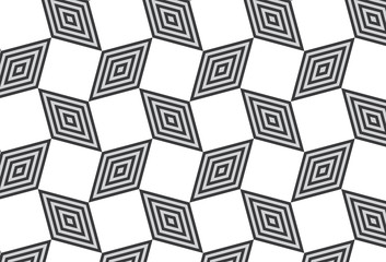 geometric pattern with Squares and Stripes. Wicker Structural Texture Checkered. Black and white rhombus pattern