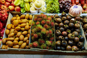 Fresh tropical fruits at the market
