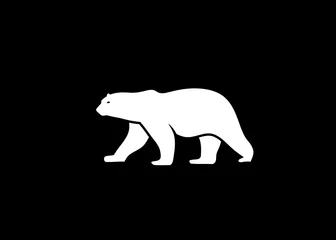 Foto op Canvas polar bear vector silhouette vector illustration,  polar bear logo vector  Isolated on white background. © krustovin
