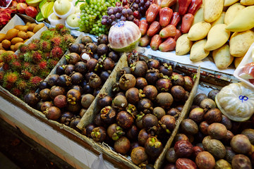 Fresh tropical fruits at the market