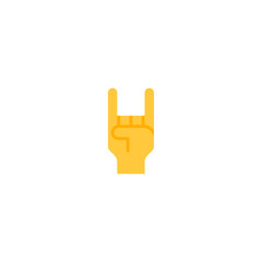 Sign of the horns vector flat icon. Isolated rock n roll hand emoji illustration 