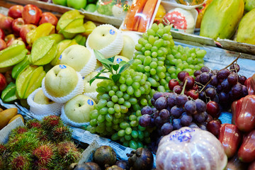 Fresh tropical fruits at the market