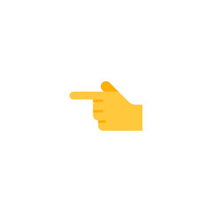 Backhand index pointing left vector flat icon. Isolated index finger emoji illustration 