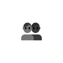 Busts in silhouette vector flat icon. Isolated two people avatar, profile emoji illustration 