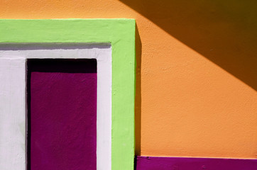 colorful paint wall with shadow