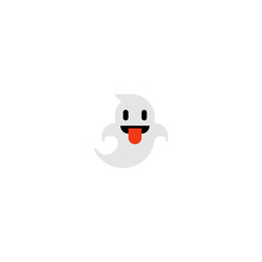 Ghost vector flat icon. Isolated ghost emoji illustration 