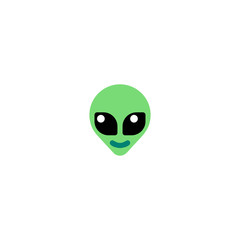 Alien vector flat icon. Isolated alien face, head emoji illustration 