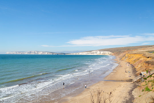 Aerial view of Compton Bay, Isle of Wight