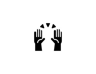 Raising Hands vector icon. Isolated namaste hands emoji, emoticon flat symbol