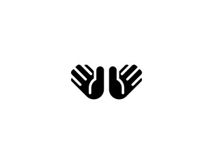 Open hands vector icon. Isolated open hands emoji, emoticon colored symbol - Vector