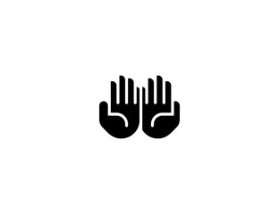 Palms Up Together vector flat icon. Isolated open hands, praying hands, prayer emoji illustration
