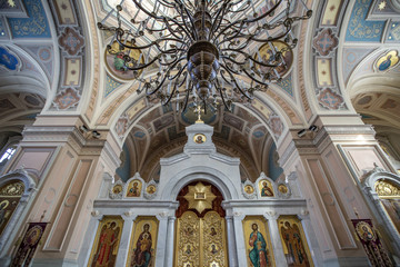 Inside the Church of the St. John the Baptist Convent. Founded in the 15th century. Moscow, Russia