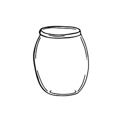 Jar, hand-drawn doodle vase for greeting cards, festive decoration.
