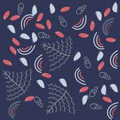 Childish seamless pattern made in floral, forest style. Design elements made in soft colours. Background or wallpaper may use for wrapping paper, web page, kids nursery, postcard, hand made album