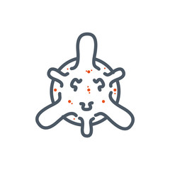 Isolated black and orange virus vector design