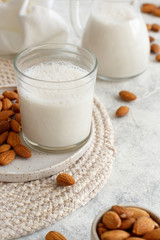 Vegan almond milk, non dairy alternative milk