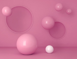 Beautiful background with a pedestal and a showcase. 3d rendering.