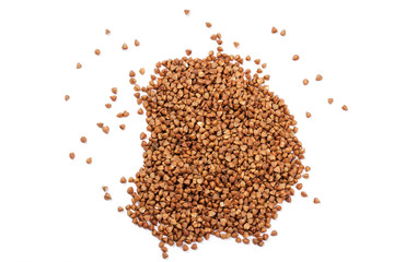 Fototapeta premium Close up of buckwheat grains isolated on white background