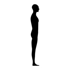 Side view human body silhouette of an adult male