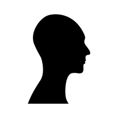 Side view silhouette of a bald man's head